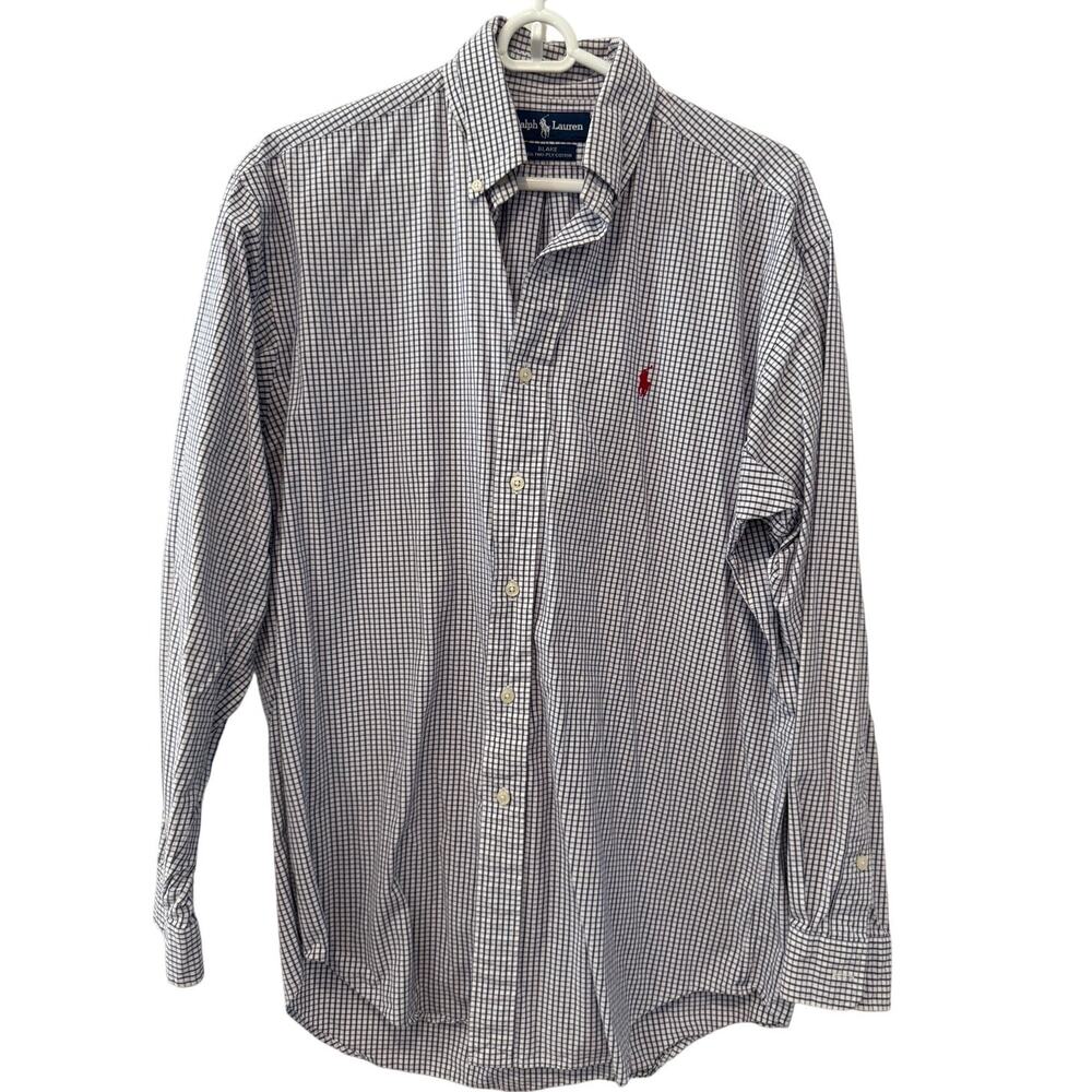 Polo Ralph Lauren Blake Button Down Shirt Violet Micro Check Print S